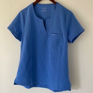 Jaanuu Small Ceil Blue 1-Pocket Tuck-In Scrub Top